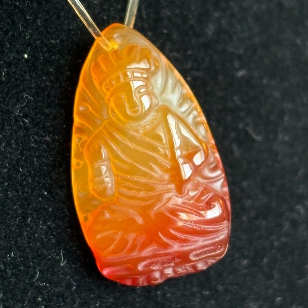 Guan yin carnelian pendant